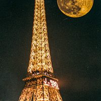 Supermoon Over Eiffel Tower - Douglas Derrer